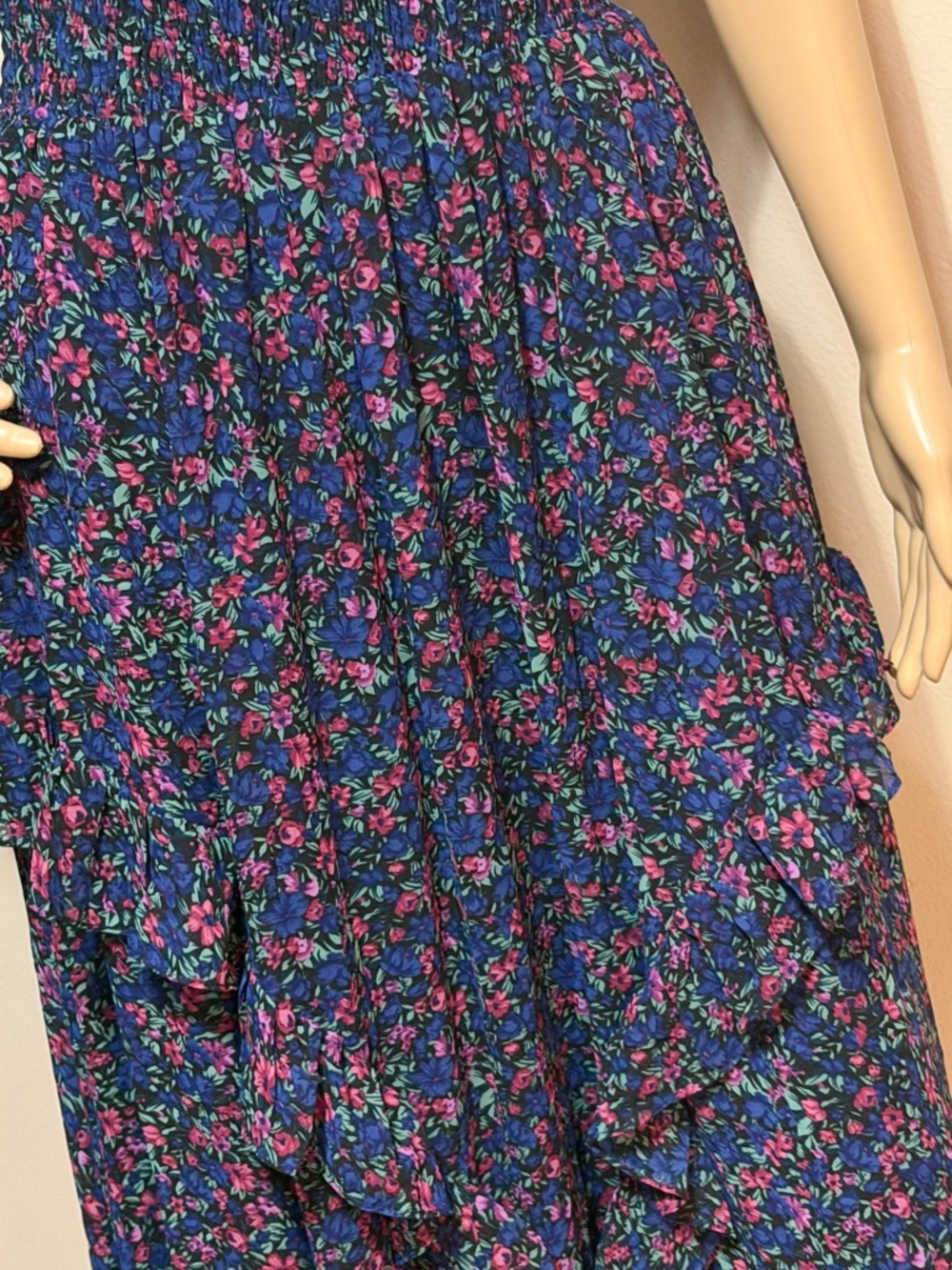 Lulus Evalina Navy Blue Floral Print Mock Neck Midi Dress - Picture 2 of 6
